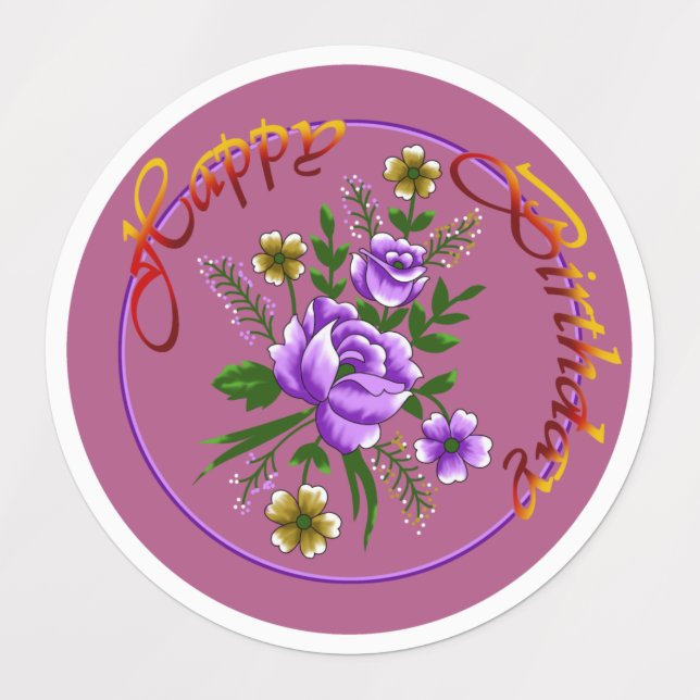 grattis på födelsedagen klistermärke (Design 1)