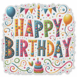 Grattis på födelsedagen klistermärken