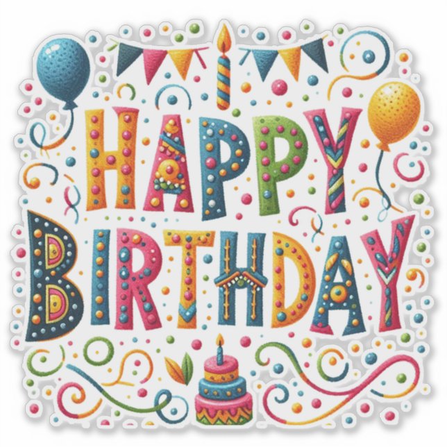 Grattis på födelsedagen klistermärken (Framsida)