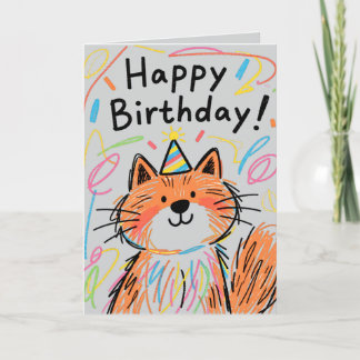Grattis på födelsedagen Klribbel Katt Kort