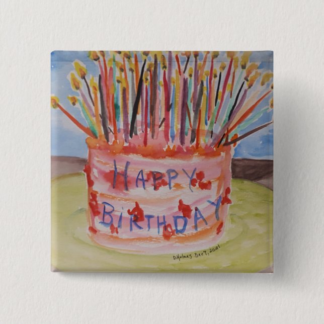 Grattis på födelsedagen knapp (Framsida)