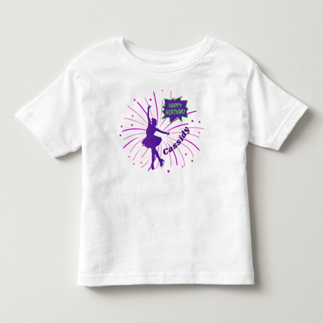 Grattis på födelsedagen Konståkning Personlig  T Shirt (Framsida)