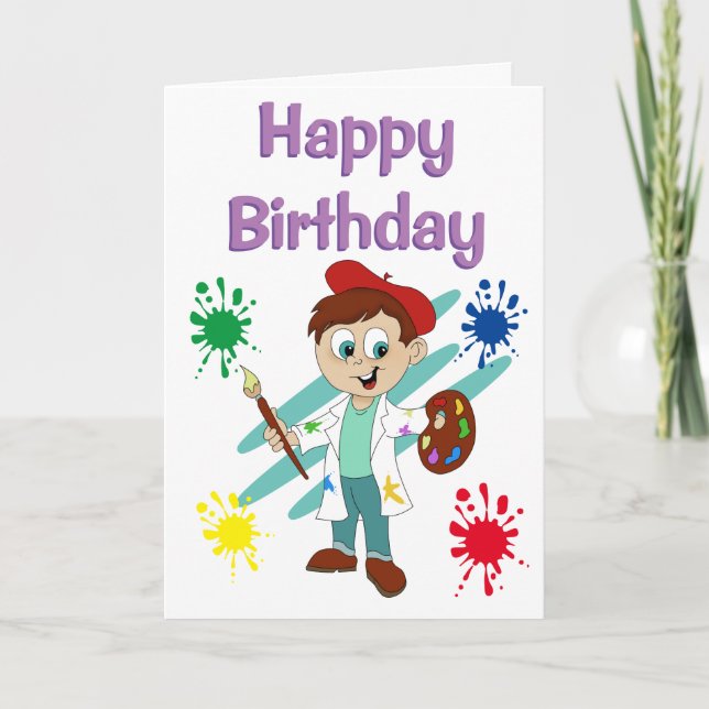 Grattis på födelsedagen konstnär kort (Framsida)