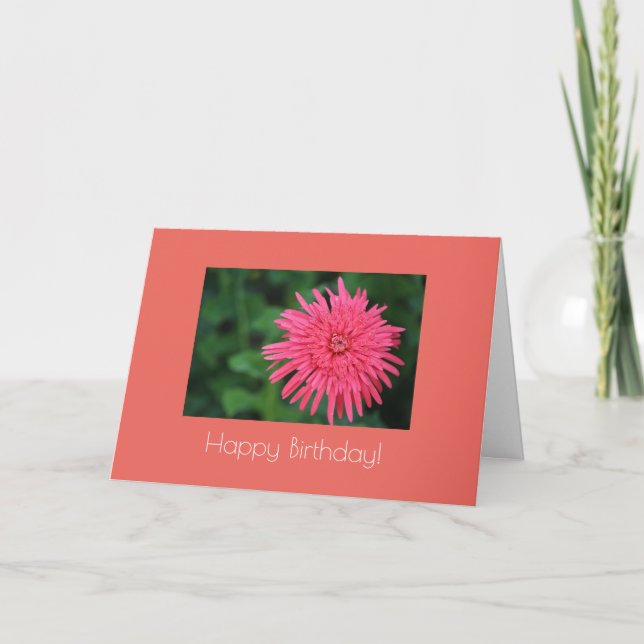Grattis på födelsedagen Korall Blomma Födelsedagsg Kort (Framsida)
