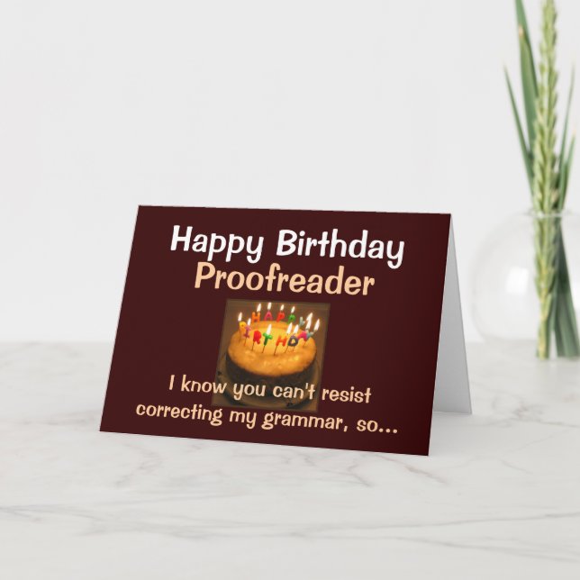 Grattis på födelsedagen korreofläsare kort (Framsida)
