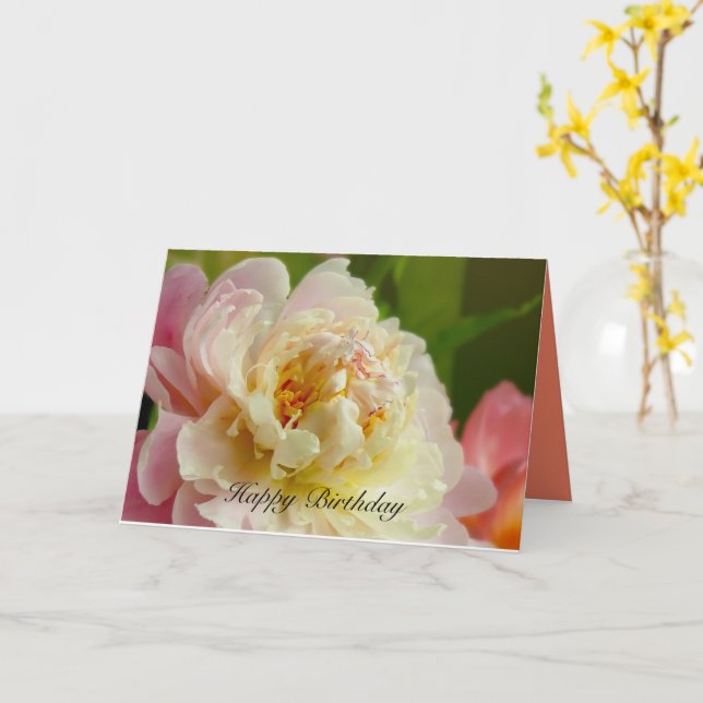 Grattis på födelsedagen kort (Gul blomma)