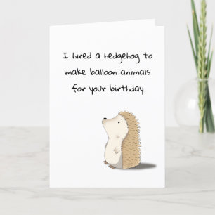 Grattis på födelsedagen-kort - Cute Hedgehog Ballo Tack Kort