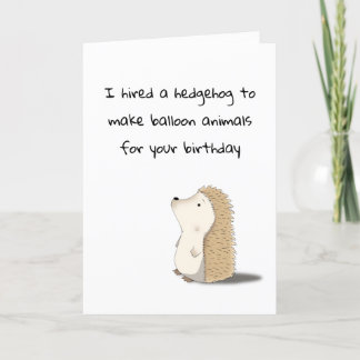 Grattis på födelsedagen-kort - Cute Hedgehog Ballo Tack Kort