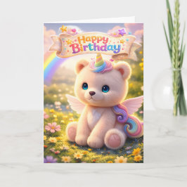 Grattis på födelsedagen kort enhörning teddy
