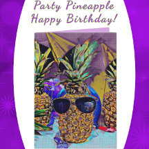 Grattis på födelsedagen-kort för ananas Party