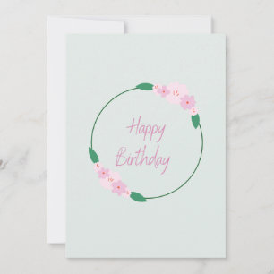 Grattis på födelsedagen-kort för blommigt inbjudningar