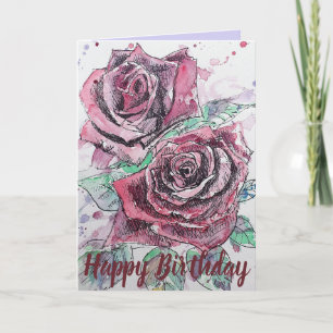 Grattis på födelsedagen-kort för blommor i Blommig Kort