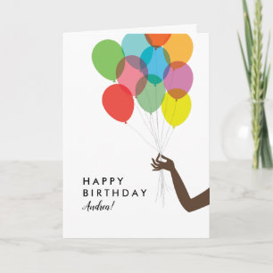 Grattis på födelsedagen-kort för Bright Balloons A Kort