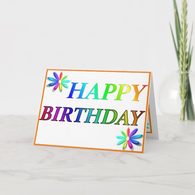 Grattis på födelsedagen-kort för flera färger helgkort (Framsida)