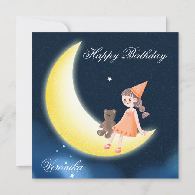 Grattis på födelsedagen-kort för flickor (Framsida)