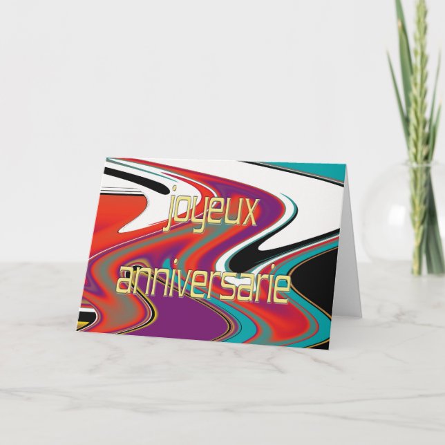 Grattis på födelsedagen-kort för fransk kort (Framsida)
