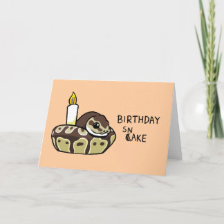 Grattis på födelsedagen-kort för orm Cute Boll Pyt Kort