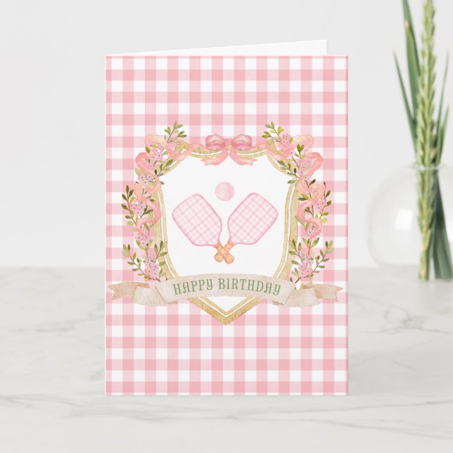 Grattis på födelsedagen-kort för Preppy Rosa Pickl Tack Kort (Framsida)