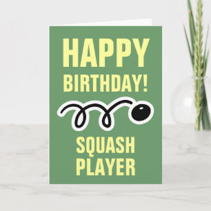 Grattis på födelsedagen-kort för squashspelare och kort