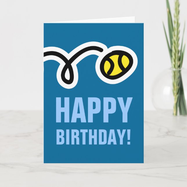 Grattis på födelsedagen-kort för tennisspelare och kort (Framsida)