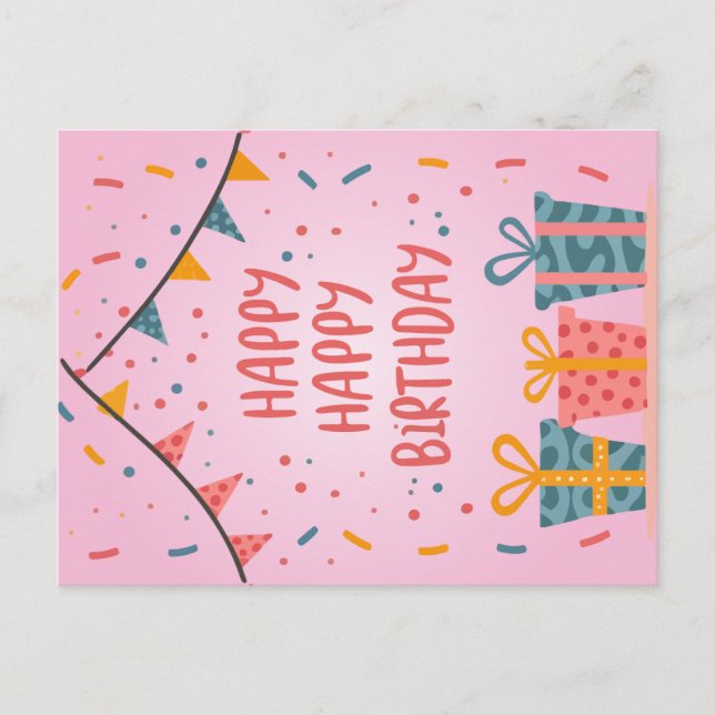 Grattis på födelsedagen-kort helg vykort (Framsida)