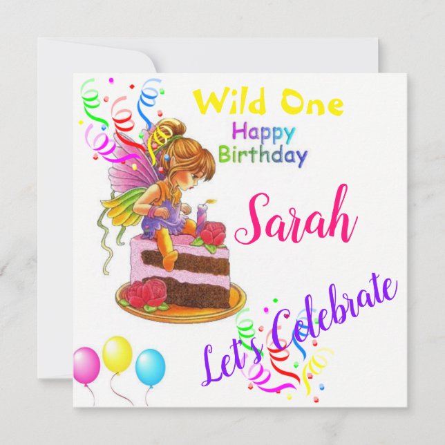 Grattis på födelsedagen Kort Inbjudan Fe (or simpl (Framsida)