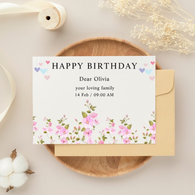 Grattis på födelsedagen-kort inbjudningar (Happy Birthday Card)