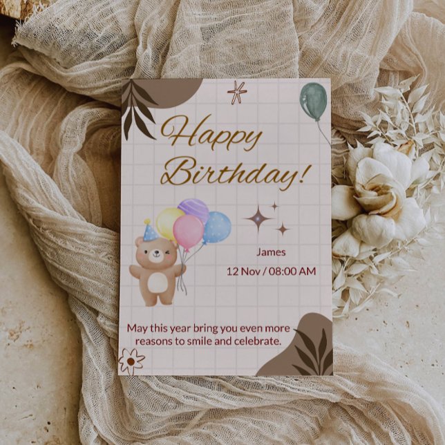 Grattis på födelsedagen-kort inbjudningar (Happy Birthday Card)