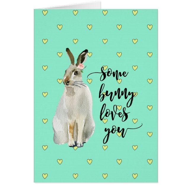 Grattis på födelsedagen kort lite bunny kärlek (Framsidan)