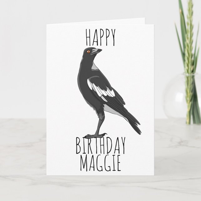 Grattis på födelsedagen-kort med australisk magpie kort (Skapare uppladdad)