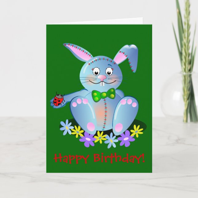 Grattis på födelsedagen-kort med Bunny Kort (Framsida)
