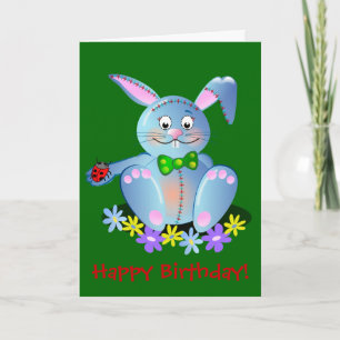 Grattis på födelsedagen-kort med Bunny Kort