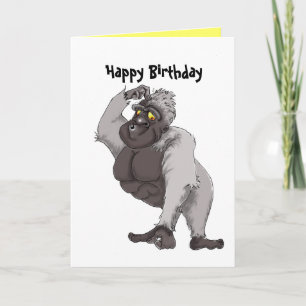 Grattis på födelsedagen-kort med Gorilla sång Kort