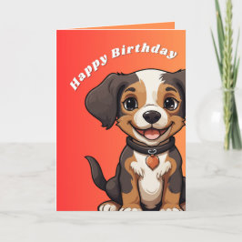 Grattis på födelsedagen-kort med Hund-grafik Tack Kort