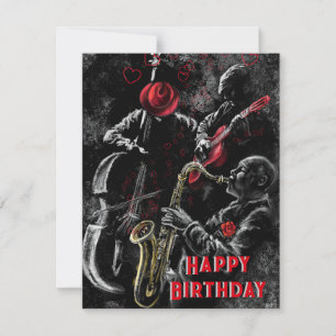 Grattis på födelsedagen-kort med Jazz Band Julkort