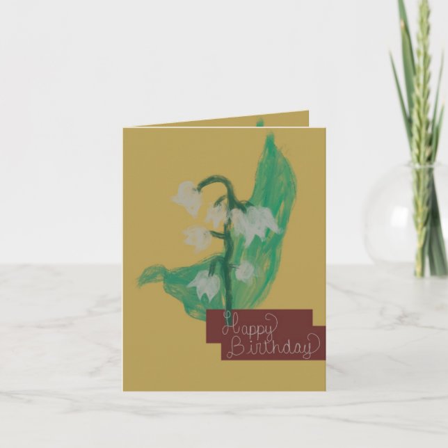 Grattis på födelsedagen-kort med maj-blomma kort (Framsida)
