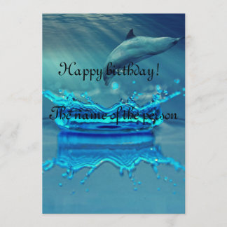 Grattis på födelsedagen-kort med söt delfin i have kort