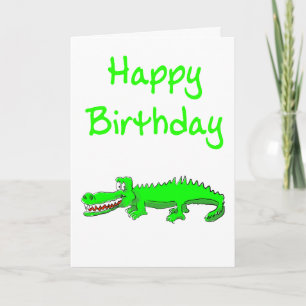 grattis på födelsedagen-kort med tecknad krokodil kort