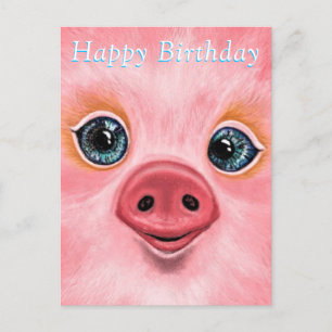 Grattis på födelsedagen-kort - Piglet Lycklig Vykort