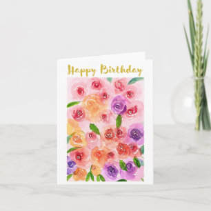 Grattis på födelsedagen Kort Rosor och Blommor
