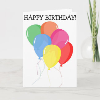 Grattis på födelsedagen-kort: sex ballonger kort