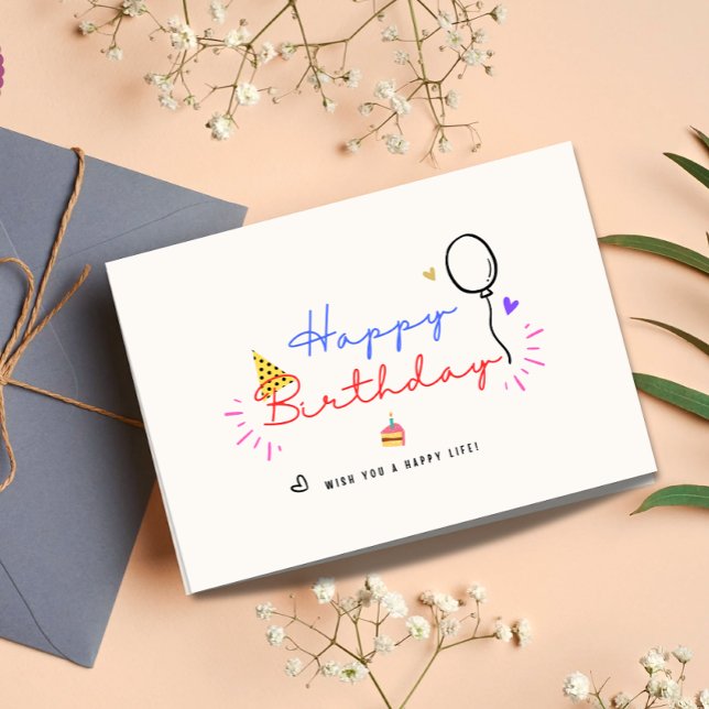 Grattis på födelsedagen-kort, sött födelsedagskort tack kort (Skapare uppladdad)