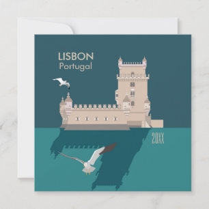 Grattis på födelsedagen-kortet Lissabon Torn i Bel