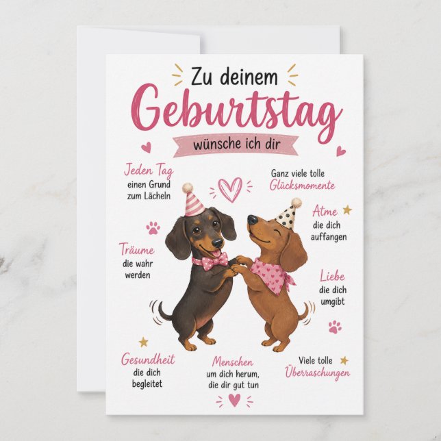 Grattis på födelsedagen Korvhund Kort för hundälsk (Framsida)