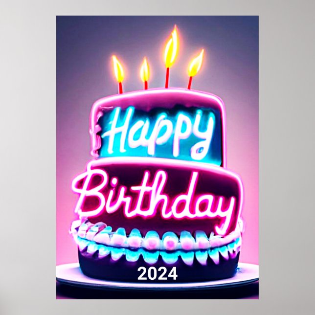 Grattis på födelsedagen kummel 2024 Bday Party Poster (Framsidan)