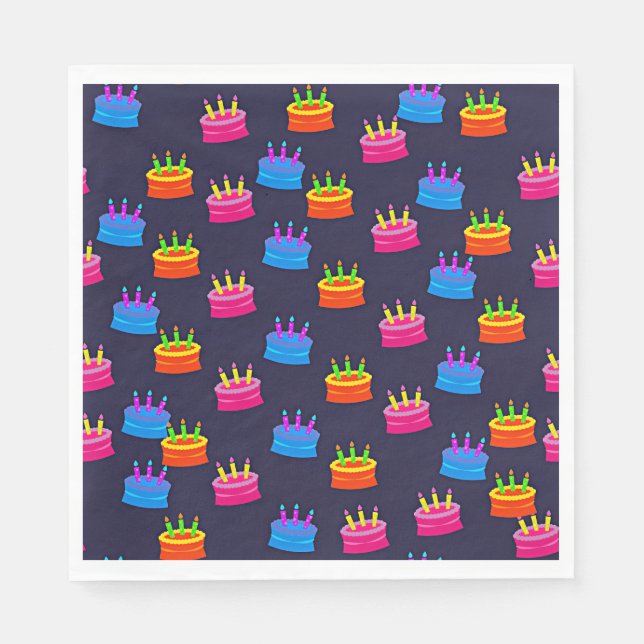 Grattis på födelsedagen, kummel med ljus, pappersservett (Framsidan)