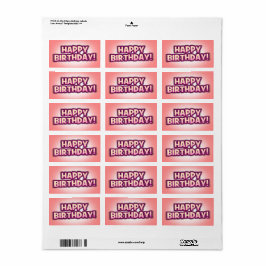 Grattis på födelsedagen kuvert/paket Hälsning-etik Adressetikett