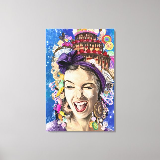 Grattis på födelsedagen Kvinna Canvas Print (Framsida)