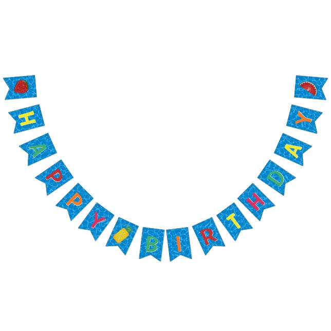 Grattis på födelsedagen l Bassäng Party l sommarfr Vimplar (Alla)