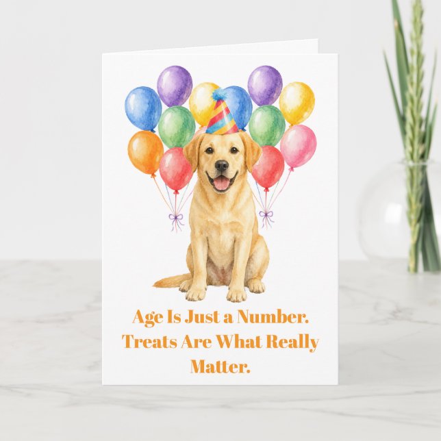 Grattis på födelsedagen Labrador Hund Djurparty Kort (Framsida)